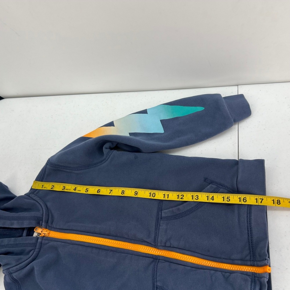 Tea Collection Boys Blue Lightning Bolt Full Zip Hoodie Orange Zipper Size 6 - Picture 7 of 10